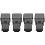 4X Beige Color IEC 320 C13 To C20 AC Adapter, IEC 15A To 10A,16A To 10A AC Converter,C20 16A To C13 10A Power Connector