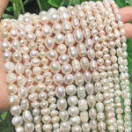 Real Natural Freshwater Pearl Beads Baroque Punch Oval Loose Beads for Jewelry Making DIY Bracelet Necklace Handmade Crafts