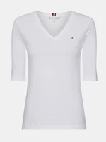 Biele dámske basic tričko Tommy Hilfiger