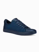Ombre BASIC men's shoes sneakers in combined materials - navy blue