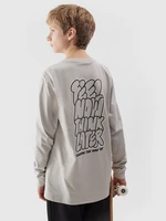 Chlapecké tričko s dlouhými rukávy s potiskem - chladné světle šedé