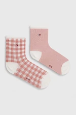 Ponožky Tommy Hilfiger 2-pak dámske, ružová farba, 701227305,