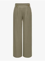 Khaki dámské široké kalhoty JDY Birdie - Dámské