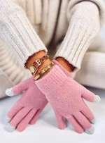 Dámske basic rukavice ružové