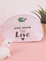 Light pink cosmetic bag with print