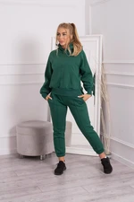 Insulated set with turtleneck and hood dark green