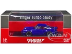 Singer Turbo Study Blue Metallic 1/64 Diecast Model Car by Hobby Fans