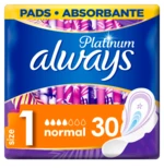 ALWAYS Platinum Normal Velikost 1 Hygienické Vložky S Křidélky 30 ks