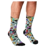 2021Funny Men Socks graffiti fun Socks Print Happy hip hop Unisex Man Socks art Novelty Winter Casual Animal Socks