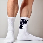 Men's Socks Bottom Top Vers Personality Letter Printed Male Gay Sexy Socks Fitness Sports Casual Business Middle Tube Stockings