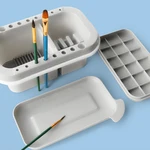 Mltifuctional Paint Brush Washer Buckets Storage Box With Palette Drying Tool For Watercolor Oil Painting Creative Art Supplies