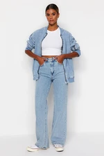 Trendyol Light Blue High Waist Wide Leg Jeans