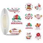 500Pcs Merry Christmas Stickers Xmas Holiday Party Gifts Sealing Labels Sticker for DIY Baking Package Envelope Stationery Decor