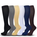 Compression Socks Solid Color Men Women Running Socks Varicose Vein Knee High Leg Support Stretch Pressure Circulation Stocking