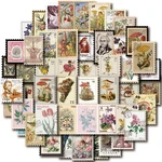 10/30/50pcs Vintage Postage Stamp Stickers for Scrapbook, Paper Stickers for Journal, Planner, Notebook DIY Craft Decoration