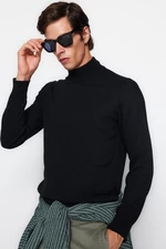 Trendyol Black Men's Slim Fit Half Turtleneck Basic Knitwear Sweater
