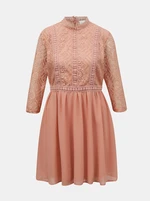 Pink dress with lace top VILA Mikada - Women