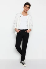 Trendyol Čierne Prémiové Regular Fit Džínsy z Flexibilnej Látky Denim Nohavice Trendyol Čierne Prémiové Regular Fit Džínsy z Flexibilnej Látky Denim Nohavice
