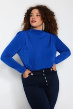 Trendyol Curve Sax With Padded Sleeves Knitted Blouse