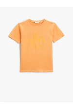 Koton oranžové tričko Palmie s krátkym rukávom pre mužov.