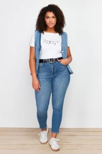 Trendyol Curve Dark Blue Super High Waist Skinny Jeans