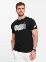 Ombre Men's cotton t-shirt with logo - black