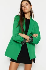 Trendyol zelené pravidelné tkané sako s podšívkou