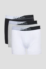 AC&Co / Altınyıldız Classics Men's Black-gray Melange-white 3-pack of Flexible Boxers with Cotton.