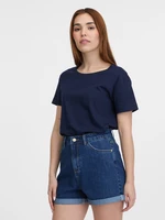 Orsay Tmavě modré dámské triko s krátkým rukávem - Dámské