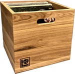 Music Box Designs Oiled Oak 12 Inch Vinyl Record Storage Box Box Box na LP platne