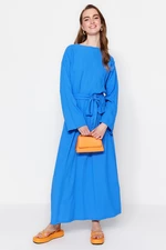 Trendyol Saxe Blue Belted Woven Dress