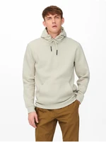 Beige men's basic hoodie ONLY & SONS Ceres - Men's