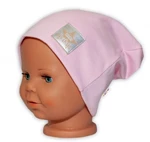 Baby Nellys Hand Made Dětská funkční čepice s dvojitým lemem - sv. růžová, vel. 110 (4-5r)