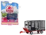 Bale Throw Wagon Black and Red "Down on the Farm" Series 8 1/64 Diecast Model by Greenlight