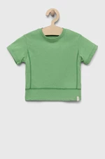 Dětské tričko United Colors of Benetton zelená barva