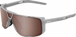 100% Eastcraft Soft Tact Stone Grey/HiPER Crimson Silver Mirror Lens Okulary rowerowe