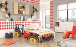 Dětská postel Traktor červený 160x80 + matrace ZDARMA!