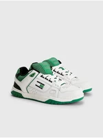 Zeleno-bílé pánské kožené tenisky Tommy Jeans - Pánské
