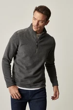 AC&Co / Altınyıldız Classics Men's Anthracite Anti-pilling Non-Pilling Standard Fit Stand-up Collar Cold-Proof Fleece Sweatshirt