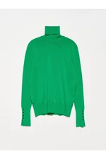 Dilvin 1268 Turtleneck Sleeve Dropped Sweater-green