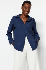 Trendyol Navy Blue Oversize/Cross-Fit Woven Shirt