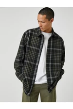 Koton Checkered Lumberjack Shirt Jacket Classic Collar