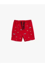 Koton Baby Boy Printed Shorts with Elastic Waist Above the Knee
