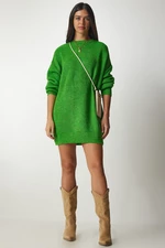 Happiness İstanbul Women's Light Green Oversize Long Basic Knitwear Sweater