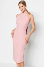 Trendyol Powder Fitted Lined Woven Evening Dress