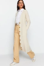 Trendyol Stone Button Detailed Long Thessaloniki Knit Sweater Cardigan