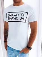 White men's T-shirt with Dstreet print