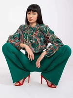 Green elegant trousers with Salerno folds