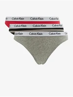 Set of three women's panties in gray and red Calvin Klein Un - Ladies