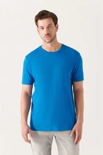 Avva Men's Dark Blue Ultrasoft Crew Neck Cotton Slim Fit Slim Fit T-shirt